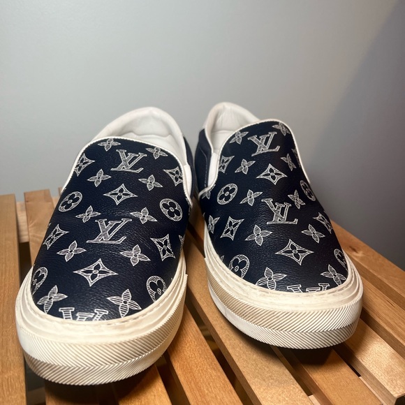 LV Savane Monogram Trocadero Slip On Sneakers Encre - Picture 2 of 8